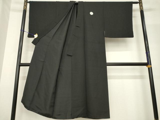 平和屋着物●男性 黒紋付 正絹 逸品 AABF9625ck