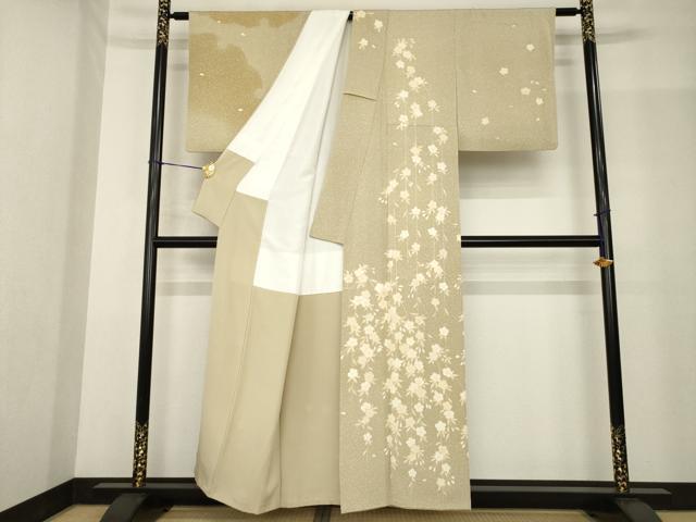 平和屋着物●訪問着 友禅 雪輪枝垂れ花文 正絹 逸品 AABF9633ck
