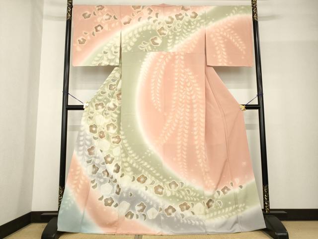 平和屋着物●訪問着 作家物 辻が花 舞花文 暈し染め 金銀彩 正絹 逸品 AABF9634ck