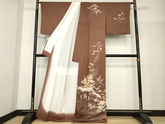 平和屋着物●訪問着 流水花籬文 金彩 正絹 逸品 AABF9635ck