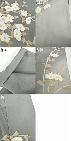 平和屋着物●訪問着 作家物 枝花文 暈し染め 金彩 正絹 逸品 AABF9638ck