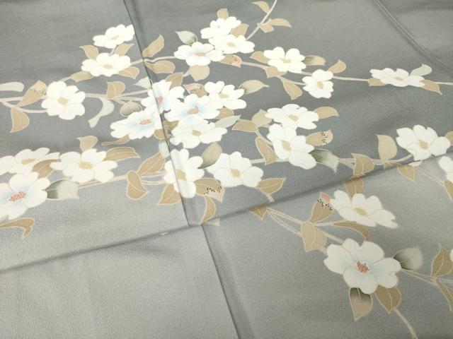 平和屋着物●訪問着 作家物 枝花文 暈し染め 金彩 正絹 逸品 AABF9638ck
