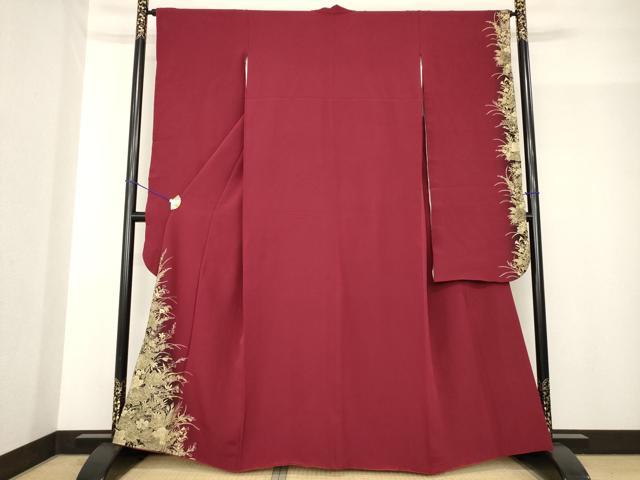 平和屋着物●豪華振袖 薔薇 バラ 暈し染め 金彩 正絹 逸品 AABF9640ck