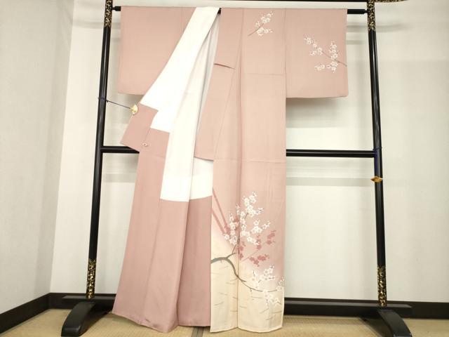 平和屋着物●山口倫由 訪問着 枝梅 松葉 暈し染め さが美扱い 正絹 逸品 AABF9641ck