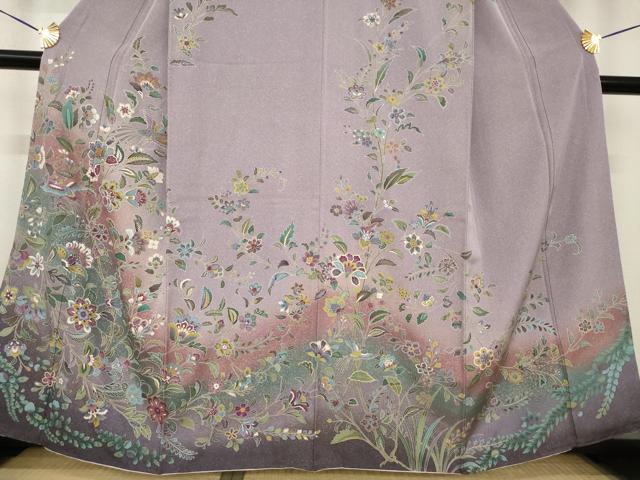 平和屋着物●訪問着 更紗花鳥文 暈し染め 金彩 正絹 逸品 AABF9647ck