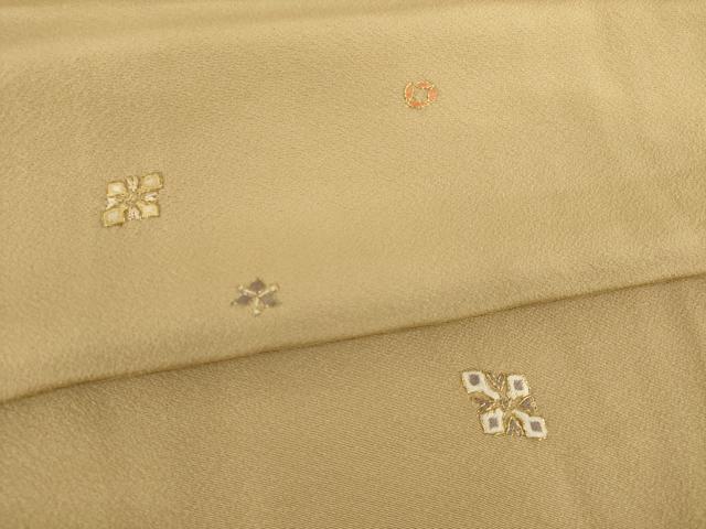 平和屋着物●上質な小紋 総刺繍 唐花舞 特殊堅牢染 手縫工芸 金糸 正絹 逸品 未使用 AABF9649ck