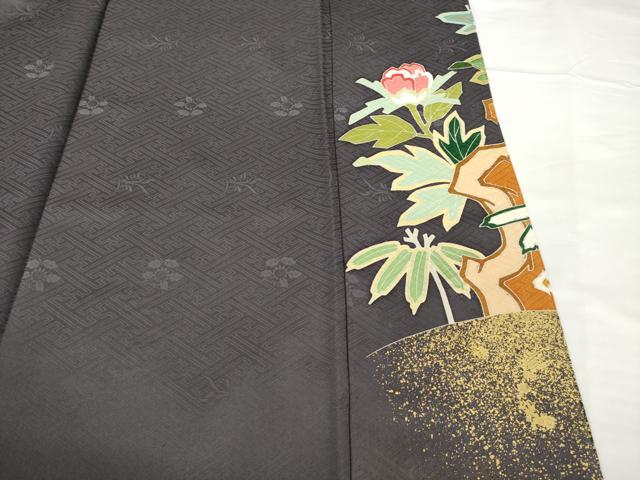 平和屋着物●創業460年・千總 振袖 駒刺繍 松竹梅立波草花文 金彩 正絹 逸品 AABF9655ck