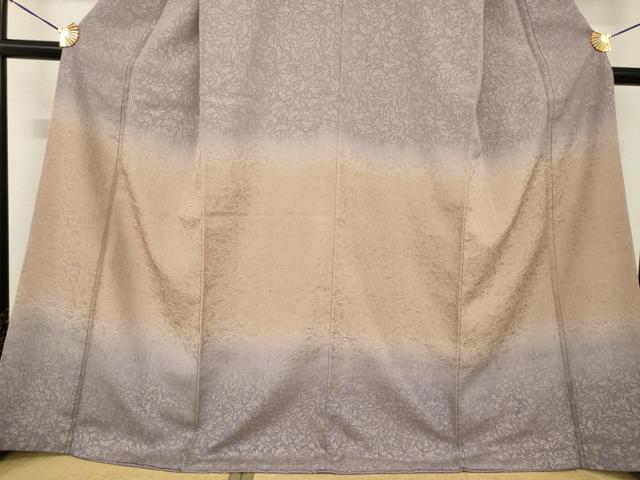 平和屋着物●お召 訪問着 花唐草文 暈し染め 正絹 逸品 AABF9657ck
