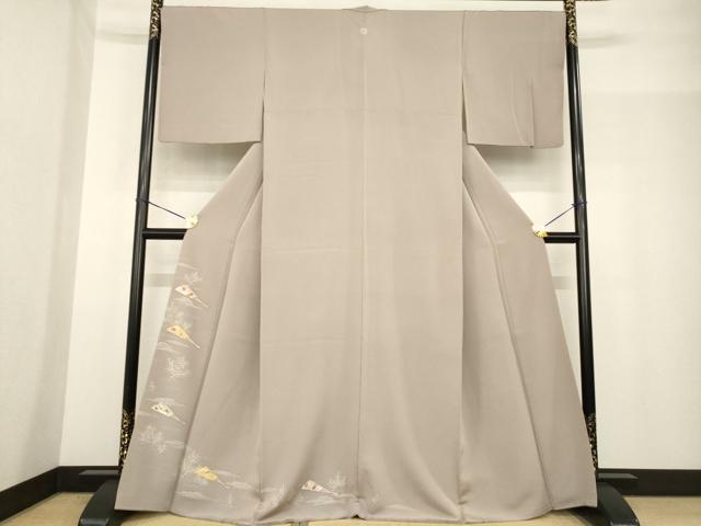 平和屋着物●訪問着 友禅 扇面花文 金彩 正絹 逸品 AABF9659ck