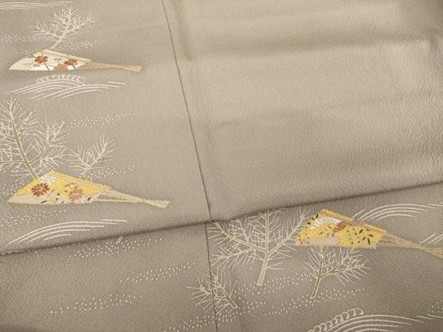 平和屋着物●訪問着 友禅 扇面花文 金彩 正絹 逸品 AABF9659ck