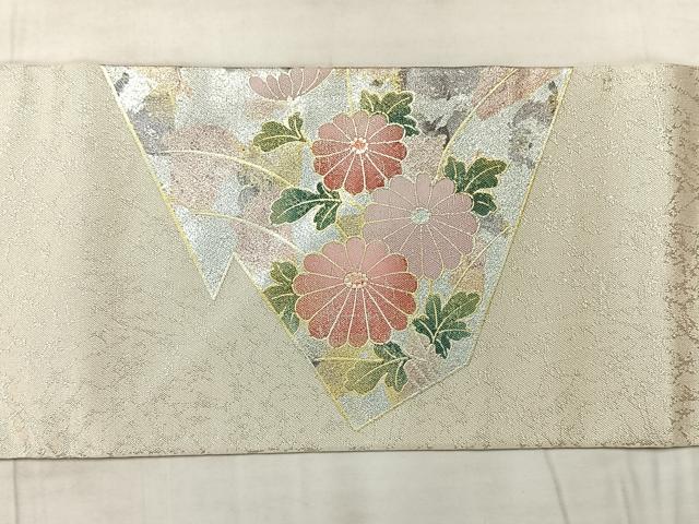 平和屋着物◎九寸名古屋帯 松皮菱花文 金銀彩 正絹 逸品 AABF9758uk