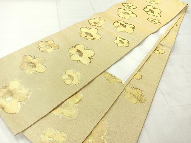 平和屋着物◎全通柄 本袋帯 舞花文 金糸 正絹 逸品 AABF9769uk