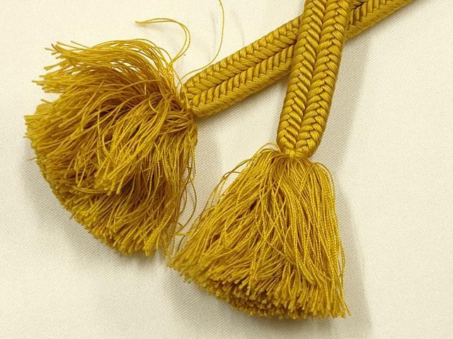 平和屋着物●極上 有職組紐道明 帯締め 冠組 山吹茶色 宮内庁御用 国立博物館御用 東京芸術大学御用 逸品 AABF9825ay