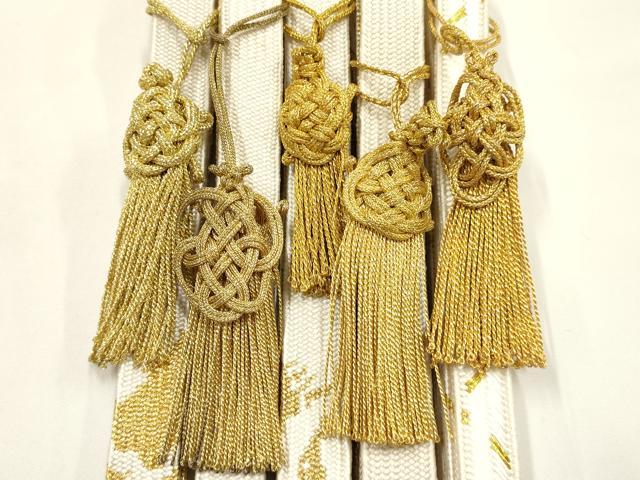 平和屋着物●和装小物 上質な帯締め5本セット 礼装用 高麗組 大和高麗組 金糸 亀房付き 正絹 逸品 未使用 AABF9887ay