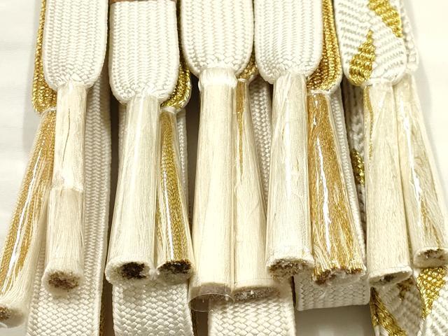 平和屋着物●和装小物 上質な帯締め5本セット 礼装用 高麗組 笹浪組 金糸 亀房付き 正絹 逸品 未使用 AABF9888ay