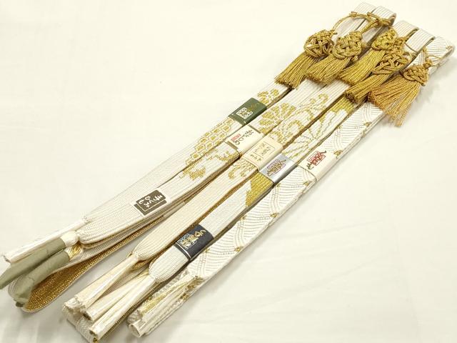 平和屋着物●和装小物 上質な帯締め5本セット 礼装用 高麗組 金糸 亀房付き 正絹 逸品 未使用 AABF9891ay