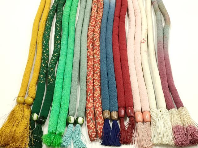 平和屋着物●和装小物 上質な帯締め10本セット 丸ぐけ 刺繍 花柄 暈し 金彩 撚り房 逸品 AABF9905ay
