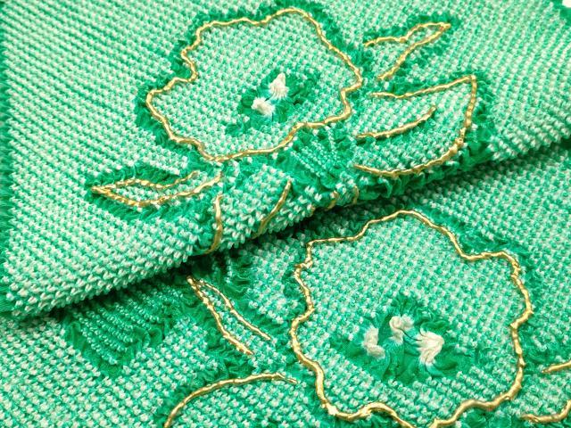 平和屋本店●和装小物 振袖用帯締め・帯揚げセット 総絞り 花柄 金糸 金彩 小田巻 撚り房 逸品 未使用品あり AABF9939ay