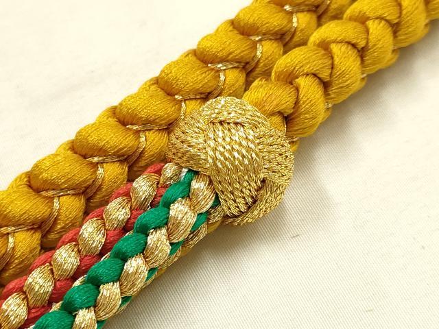 平和屋本店●和装小物 振袖用帯締め・帯揚げセット 総絞り 花柄 金糸 金彩 小田巻 撚り房 逸品 未使用品あり AABF9939ay