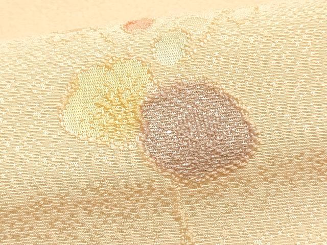 平和屋本店●和装小物 帯締め・帯揚げセット 高麗組 道長花文 金銀糸 古代ちりめん 正絹 逸品 未使用 AABF9945ay