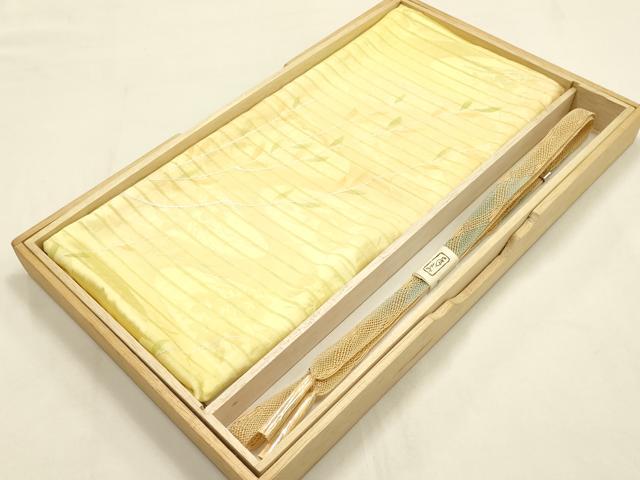 平和屋本店*夏物 和装小物 帯締め・帯揚げセット 平組 レース組 垂れ葉文 逸品 未使用 AABF9950ay
