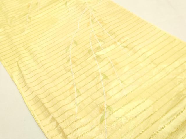 平和屋本店*夏物 和装小物 帯締め・帯揚げセット 平組 レース組 垂れ葉文 逸品 未使用 AABF9950ay