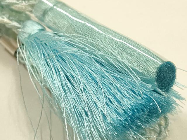 平和屋本店*夏物 和装小物 帯締め・帯揚げセット 平組 レース組 団扇 逸品 未使用 AABF9953ay