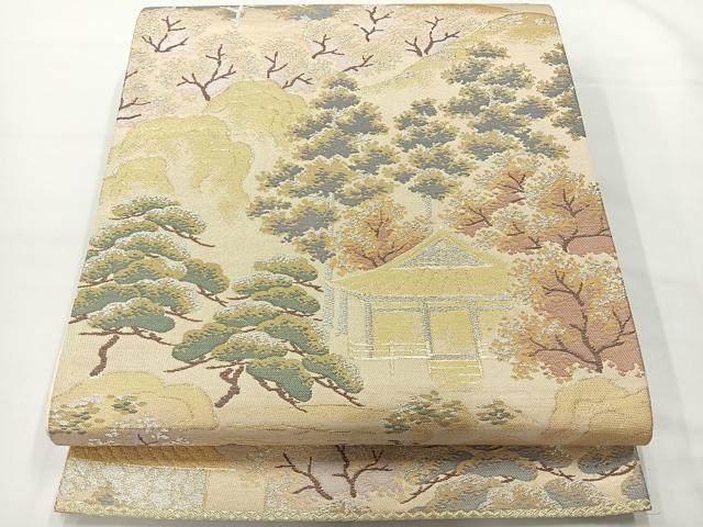 平和屋着物◎六通柄袋帯 大原三千院 金銀糸 正絹 逸品 AABG0012uk
