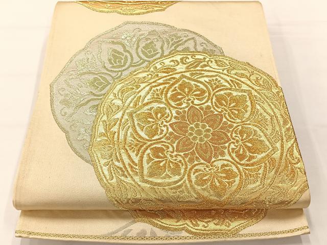 平和屋着物◎六通柄袋帯 鳳凰花文 金銀糸 正絹 逸品 AABG0117uk