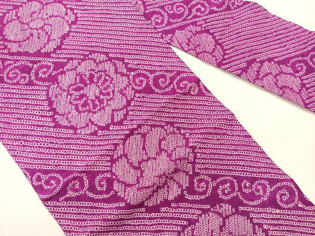 平和屋着物◎九寸名古屋帯 総絞り 舞花文 正絹 逸品 AABG0142uk