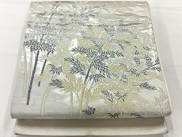平和屋着物◎西陣 六通柄袋帯 笹竹文 金銀糸 正絹 逸品 AABG0191uk