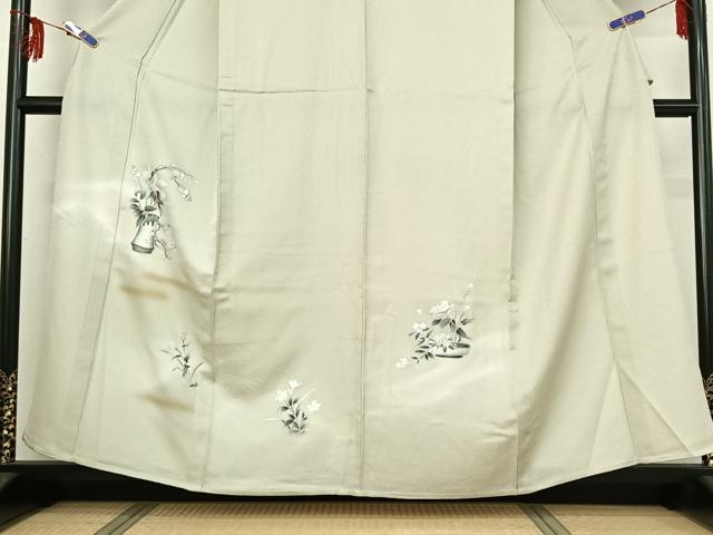 平和屋着物▽訪問着 単衣 飾花文 暈し染め 銀彩 正絹 逸品 AABG0203jh