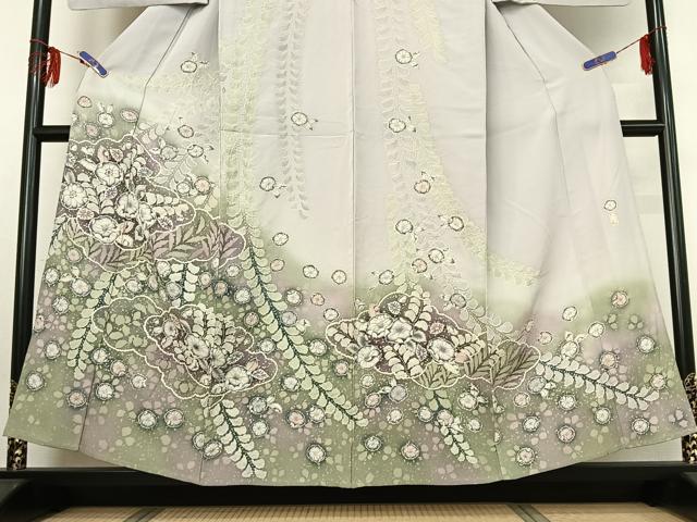平和屋着物▽訪問着 単衣 作家物 絞り 辻が花 正絹 逸品 AABG0205jh
