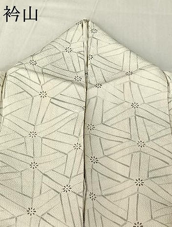 平和屋着物▽上質な小紋 単衣 手描き 籠目花文 正絹 逸品 AABG0207jh