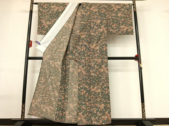 平和屋着物▽小紋 単衣 松竹梅 洗える着物 AABG0213jh