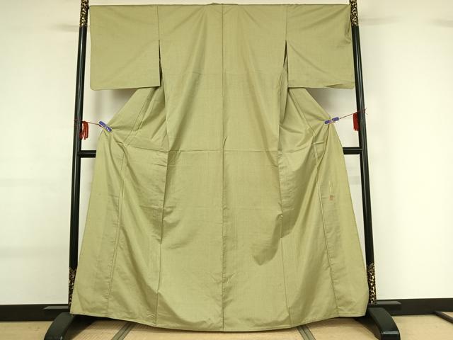 平和屋着物▽本草木染作家 瑞寶 本場縞大島紬 単衣 縞 正絹 逸品 AABG0228jh