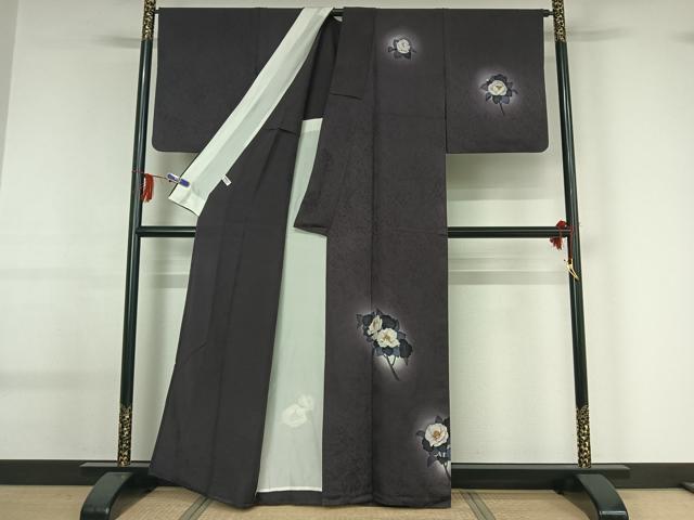 平和屋着物▽訪問着 単衣 枝花文 暈し染め 金銀彩 正絹 逸品 AABG0237jh