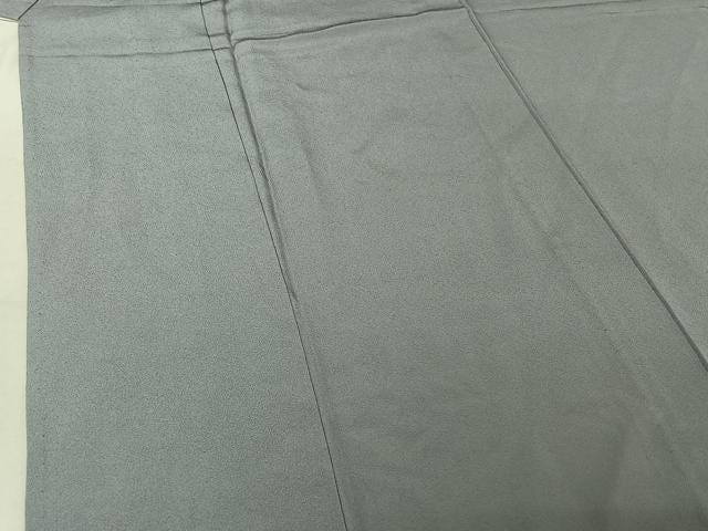 平和屋着物▽上質な色無地 単衣 灰青色 正絹 逸品 AABG0238jh