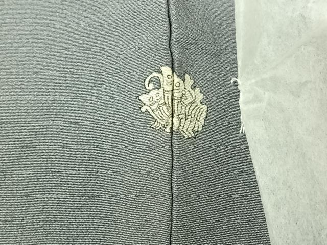 平和屋着物▽上質な色無地 単衣 灰青色 正絹 逸品 AABG0238jh
