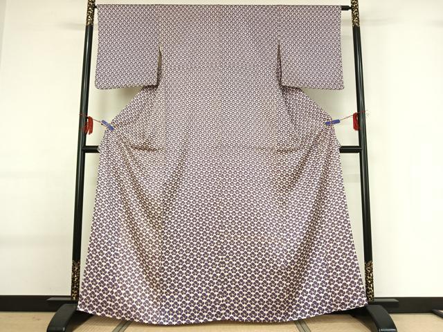 平和屋着物▽上質な小紋 単衣 花尽くし文 正絹 逸品 AABG0246jh