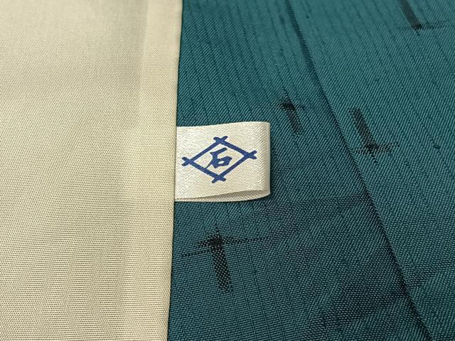 平和屋着物▽上質な紬 単衣 十字絣 正絹 逸品 AABG0255jh