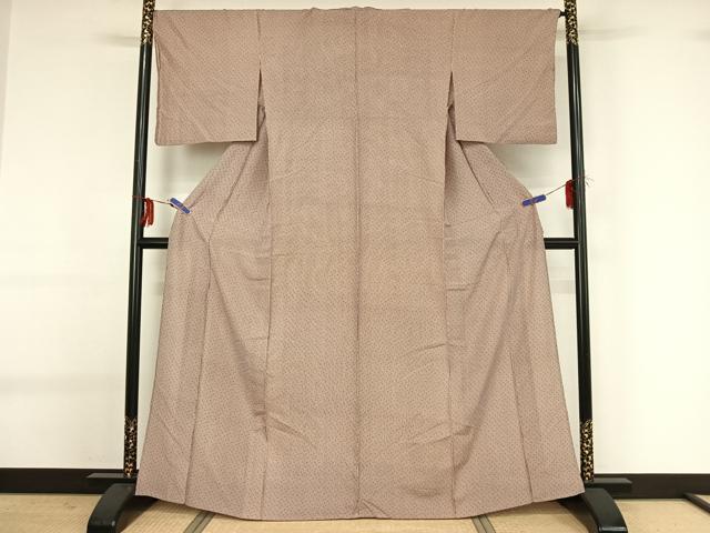 平和屋着物▽江戸小紋 単衣 変わり縞 正絹 逸品 AABG0258jh