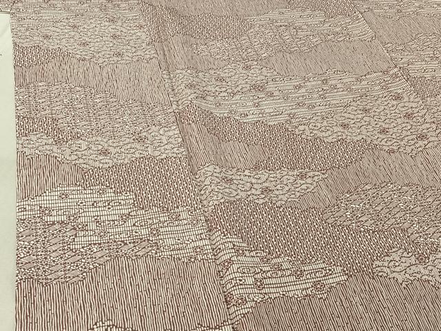 平和屋着物▽江戸小紋 単衣 雲取り花唐草文 正絹 逸品 AABG0263jh