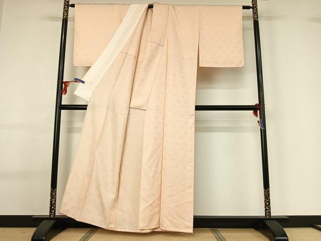 平和屋着物▽上質な色無地 単衣 草花地紋 正絹 逸品 AABG0265jh