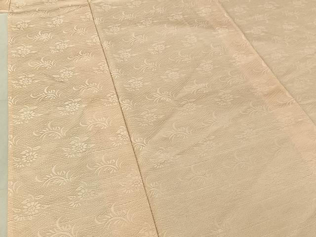 平和屋着物▽上質な色無地 単衣 草花地紋 正絹 逸品 AABG0265jh