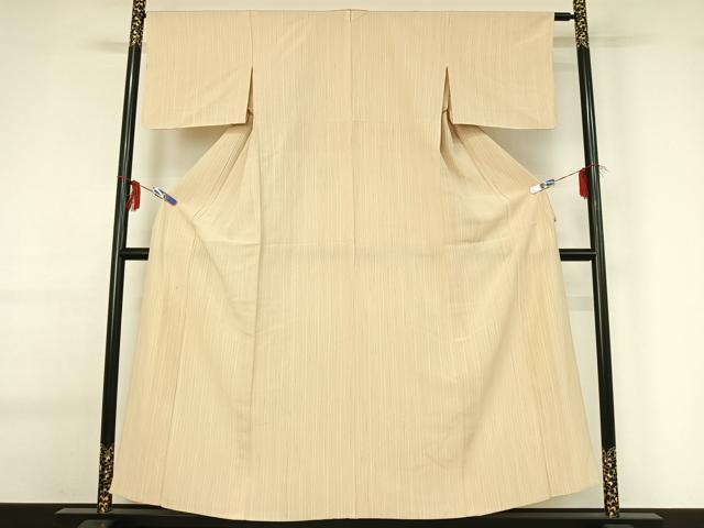 平和屋着物▽上質な小紋 単衣 縞 正絹 逸品 AABG0273jh