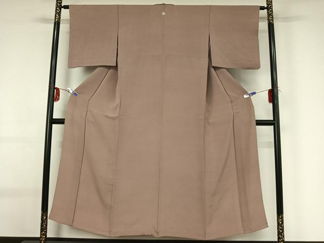 平和屋着物▽上質な色無地 単衣 薄柿色 正絹 逸品 AABG0275jh