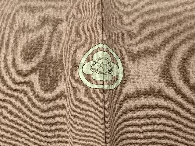 平和屋着物▽上質な色無地 単衣 薄柿色 正絹 逸品 AABG0275jh