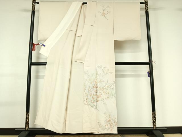 平和屋着物▽訪問着 単衣 草花文 金彩 正絹 逸品 AABG0277jh