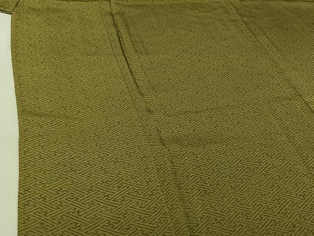 平和屋着物▽上質な小紋 単衣 紗綾形文 正絹 逸品 AABG0278jh